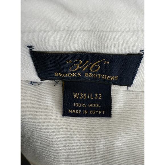 Brooks Brothers Size W35 L32 Career Pleated Straight Leg Pants Gray Button Zip - Picture 9 of 13